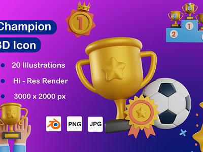 Bundle of Champion 3D Icon Pack