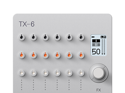 Teenage Engineering TX-6 Recreation Details aluminium aluminum audio button knob knurling lcd mixer realism recreation sound