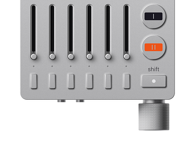 Teenage Engineering TX-6 Recreation Details aluminium aluminum audio fader knob knurling mixer realism recreation slider sound