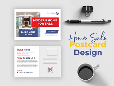 Modern Home For Sale Postcard Design 3d animation branding branding postcard business postcard business potcard company postcard corporatepostcard graphic design home for sale logo minimal postcard motion graphics postcard postcard design