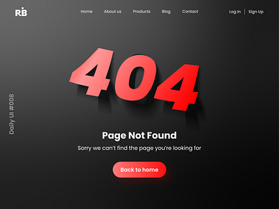Daily UI #008: 404 Page 404 404 page daily ui dailyui dark mode design error page graphic design illustration ui vector