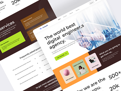 Digital agency landing page. agency branding colorful design design digital agency digital firm landingpage trendy design typography ui ui design uiux ux ux design designer web web design