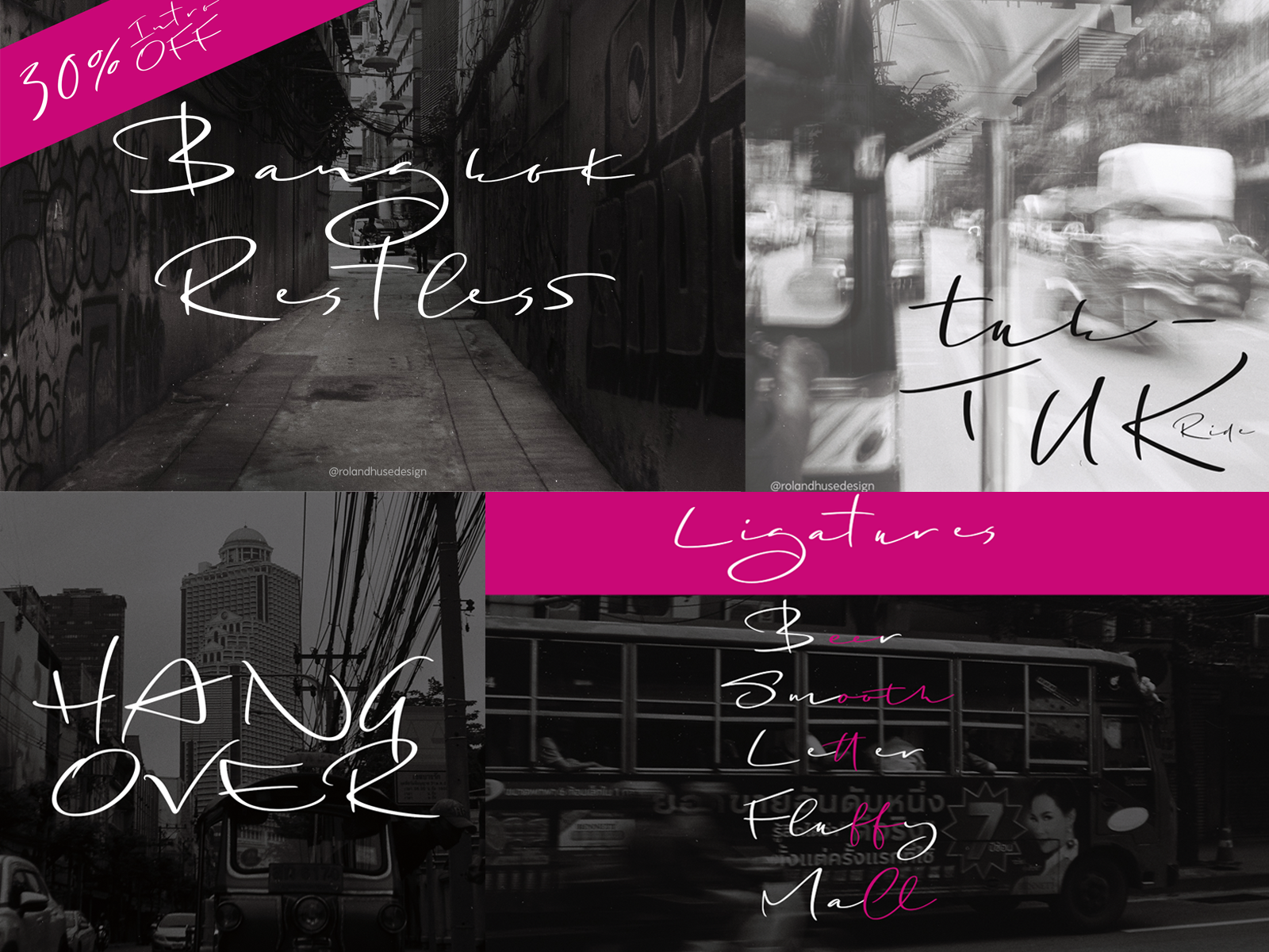Example of Bangkok Restless Handwritten Font
