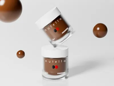 Nutella® 2050 / Package Campaign 3d black brand design branding cinema4d clean design graphic design grey jar logo minimal nutella packege packing product red redshift white