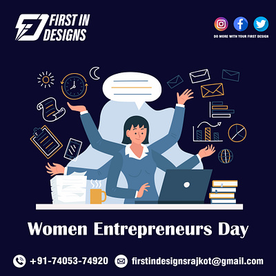 Women Entrepreneurs Day branding design graphic design illustration post soicalmedia vector women