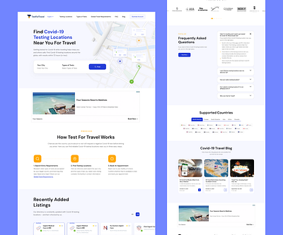 TestforTravel - Website branding covid design modern ui