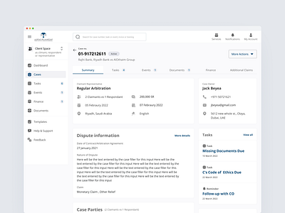 Arbitration Service - Case Details arbitration case clean details simple ui ux web