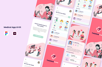 Medical App UI Design app branding design graphic design illustration logo mobile app typography ui uiux ux vector web design website