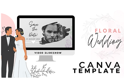 Floral Wedding Template CANVA canva design invitation invite savethedate wedding wedding invitation