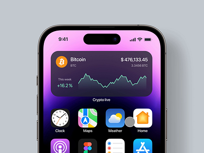 Crypto Widget Exploration animation crypto app crypto exchange cryptocurrency dynamic island exchange finance interaction design ios ios 16 ios widget iphone 14 minimalist mobile motion graphics news swap ui widget widget design