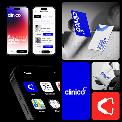 Clinico- UX/UI & Brand Design branding case study clean ui concept design doctor healthcare healthcare branding healthtech medical app medical logo mobileapp online appinment online booking ui uiux user experince ux design uxui design visaul design