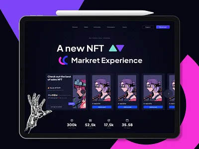 NFT Hero | iPad version autolayout design dribbble figma figma autolayout hero section landing page nft nft ui ui design concept ux