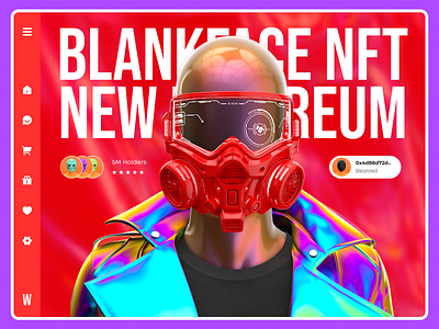 BLANKFACE NFT — WEBSITE | LANDING | MINIMALISM 3d corporate crypto design digital finance flat landing landingpage marketplace minimalism nft red site store ui ux web design webdesign website