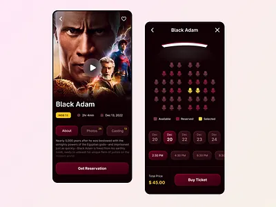 Movie Ticket Booking App Design 2022 2022 app design cinema app disney hotstar app imdb ios app design movie movie booking app movie ticket booking netflix online movie booking streaming app design ticket booking app tickets