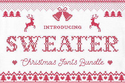 Sweater Font + BONUS Templates christmas fonts