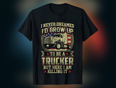 Truck Driver T-Shirt Design amazing t shirt design appearel custom t shirt design design illustration logo t shirt design portfolio typography t shirt design ui vector t shirt design