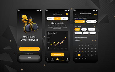 Gym App For Gym Of Haryana app behance branding design dribbble graphic design gym iconography illustration instagram logo photo typography ui uiux user user interface ux vector