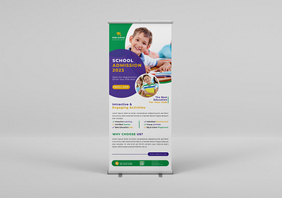 School admission roll up banner design branding creative rollup banner design design flyer graphic design illustration logo ui ux vector