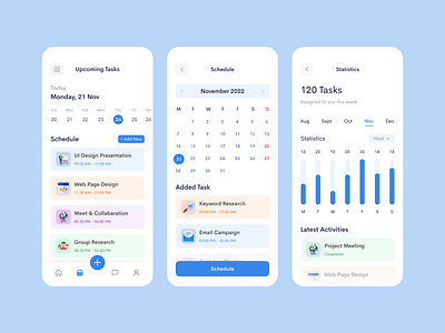 Task Management App - Schedule & Task app design daily task management app minimal app mobile app mobile app design project management reminder app schedule app schedule page srsoumik task task management task management app task manager task page todo list app