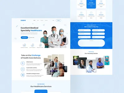 Medical Full Landing Page care design doctor full landing page hospital landing page landing page medical landing page ui ui ux web ux website header