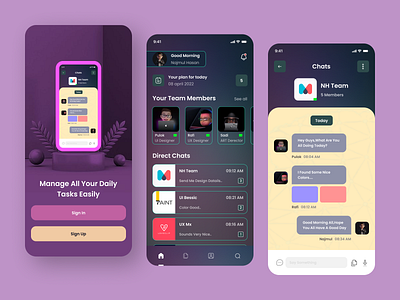 Project Manager - App 3d design app app design clean design illustration ios app message app mobile app project manage task manager app team manage app ui ui design ux design