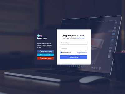 Modern Login UI app dailyui design login form login page typography ui ux