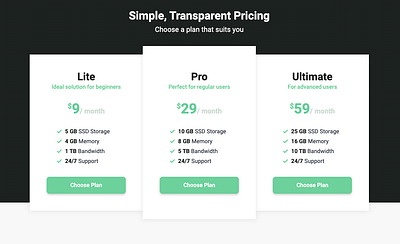 Pricing Table UI css dailyui html pricing table ui inspiration