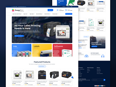 ZoopaPrint - Label and Printer Marketplace ecommerce homepage landing page marketplace online store shopping ui ux website