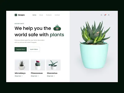 Green - Plant Shop Website design design studio ecommerce gardening green interface nature plant shop plants shop page ui user experience ux web marketing