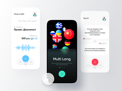 Translate app ai app chat creative design figma language minimal translate translation translator ui ux voice