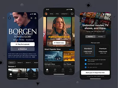 Streaming Mobile App | UI Challenge #02 app booking cinema design disney film hbo mobile mobile app movies netflix paramount product design stream streaming streaming movie tickets tv ui ux
