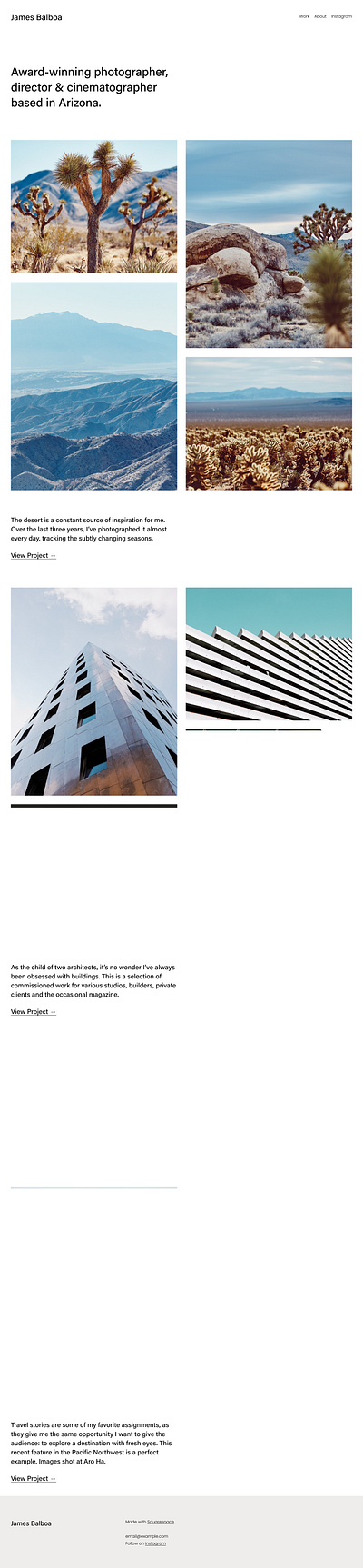 Balboa - Squarespace Website Template clean company corporate modern multipurpose multipurpose template photography portfolio presentation squarespace squarespace template squarespace templates squarespace website studio template templates unique web design web development website