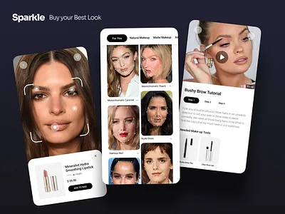 Sparkle | Buy your best look adobexd ai app design application artificial intelligence celebrities design dribbblers illustration make up ui