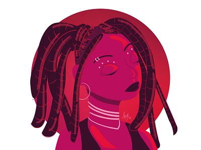 Adanna adanna adanna duru adobe illustrator african ai characterdesign design dreadlock dreadlocks flat illustration illustrator neon neon light neon pink pink vector