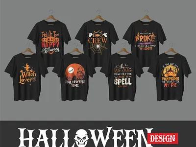 Halloween T-shirt designs fashion ghost halloween pumpkin scary