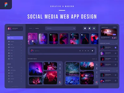 Social Media Web App Design creative designs creative ui social media web app social media website social media website design social media website ui ui designs