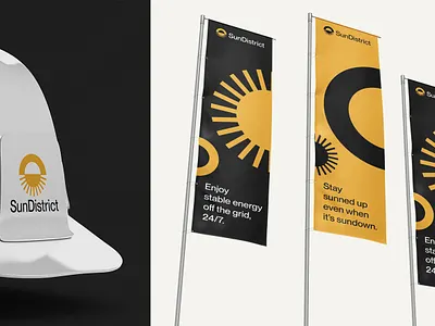 Sun District Solars | Brand Identity brand designer brand identity branding creative direction design designer graphic design logo logo icon logomark minimalistic logo solar branding solar energy solar installation solar panel unique logo visual identity