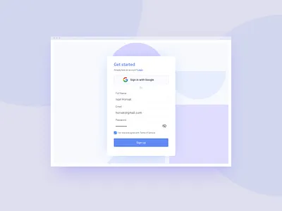 Sign up form design form sign up ui