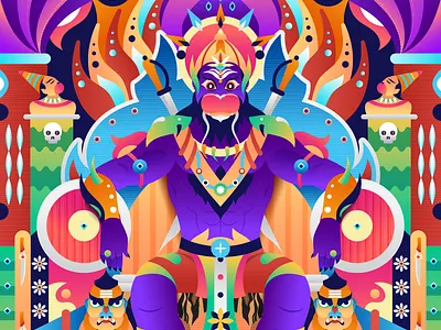 Vali, The King of Kishkintha design dribbble follow graphicdesign hanuman hindu illustration like mythology ramayan shot vector