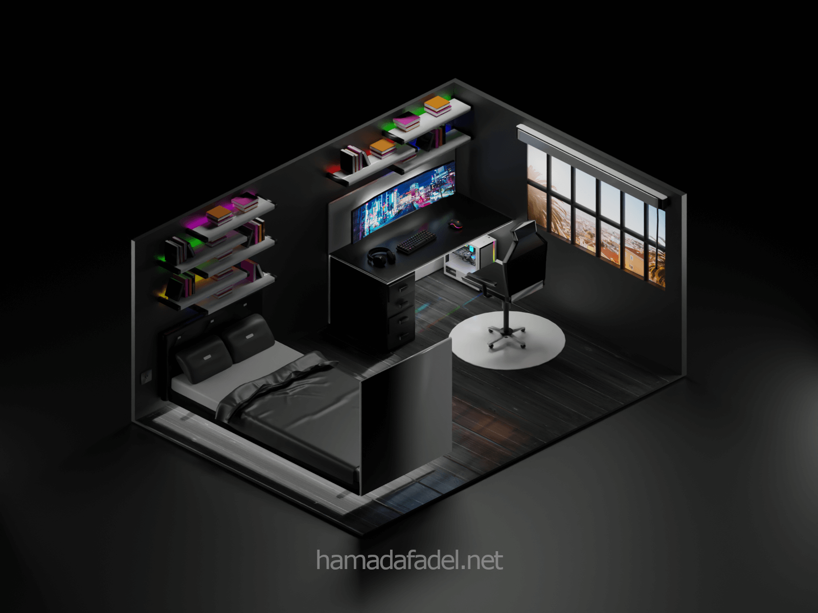 Example of Rate my new Dark Gaming Room Setup Design!
