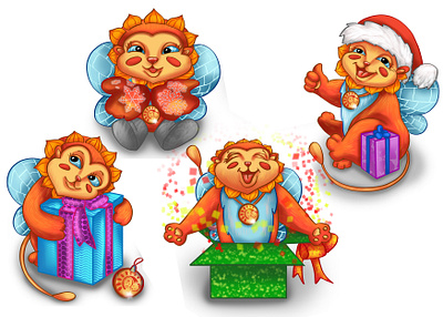 Stickers for Christmas charity project 2d 2d illustration art branding character christmas cover art game art illustration logo stiker stikerpack stikers ui