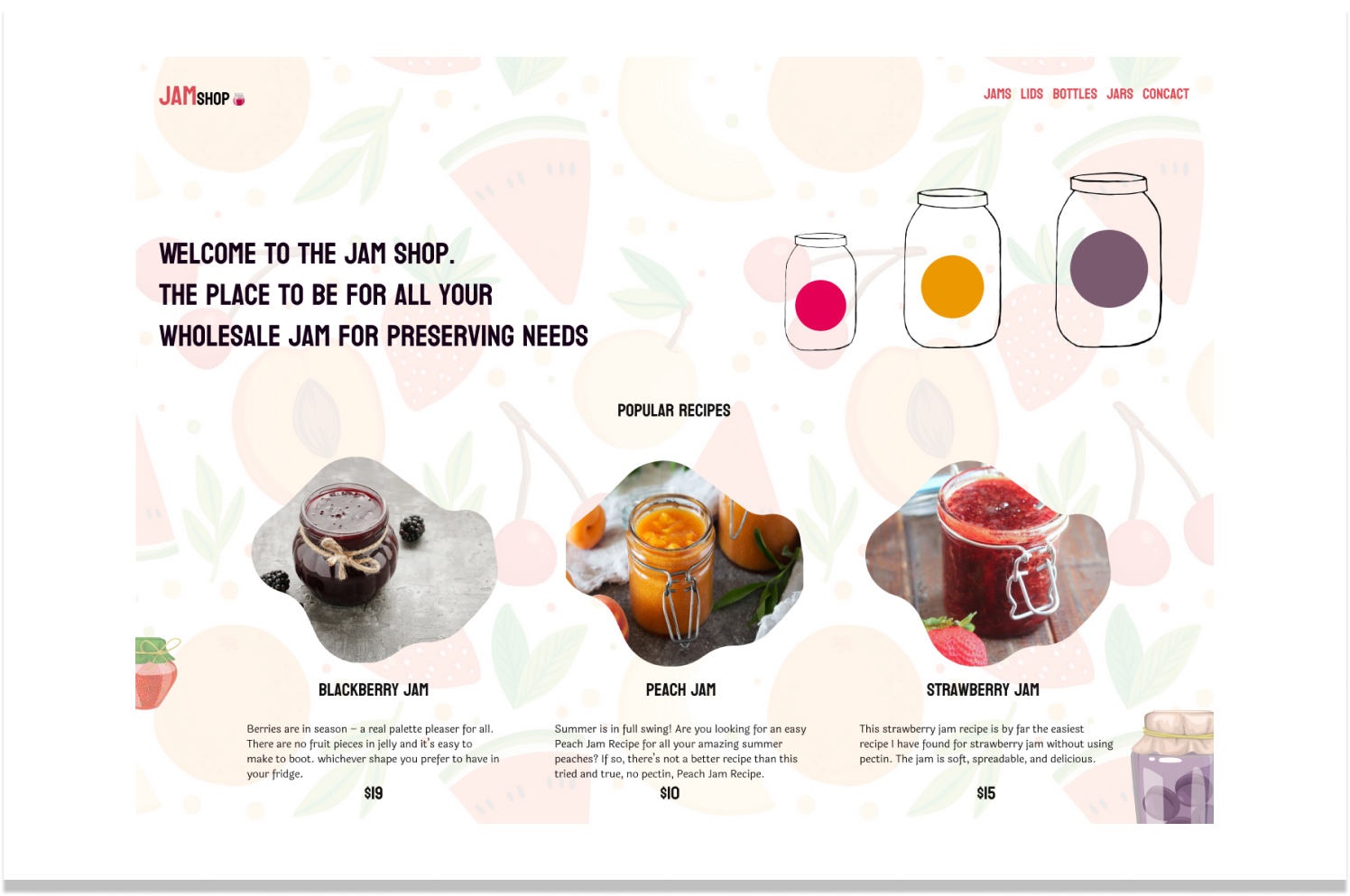 Jamshop Website branding design ecommerce graphic design jamshop landing onlineshop onlinestore page shop shopping ui uiux website webui