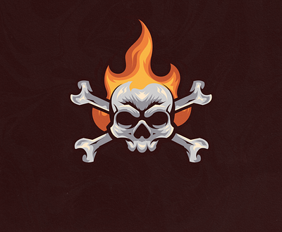 Skull In Flames adobe branding design esport graphic design illustration illustrator logo logomascot logoskull logovector mascotlogo skull skulllogo ui vector