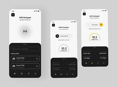 Wifi Screens app ui ux design figma graphic design illustration interaction design logo mobile app modern ui design ui ui ux user interface design ux xd design