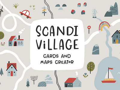 Scandi village. Maps & cards creator