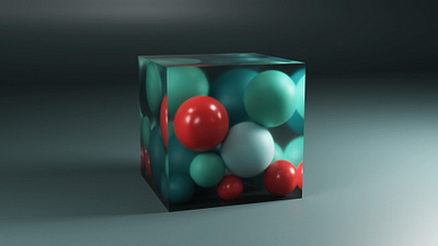 Spheres in a box 3d blender