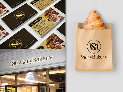 "MaryBakery" Brand bakery branding brand identity branding branding design business combination logo combination mark creative art design food design food logo graphic design illustration lettermark logo luxury design service sweets vector wordmark