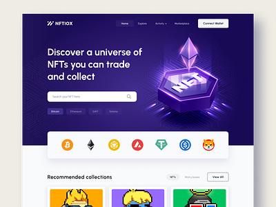 NFT Marketplace website design inspiration landing page design nft nft market ui user experience ux web element