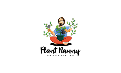 Plant Nanny 2d branding clean design illustration logo mascot modern plant nanny nashville simple tree vector