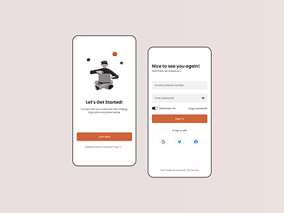 Onboarding and Sign In Screens app design figma illustration login onboarding signin signup ui